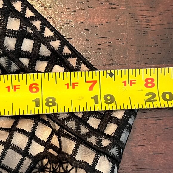 Antonio Melani Black Lace Floral Dress 10 Dark Romantic Mob Wife Retro Glam MCM - Picture 6 of 12